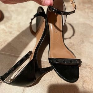 Black stud heels